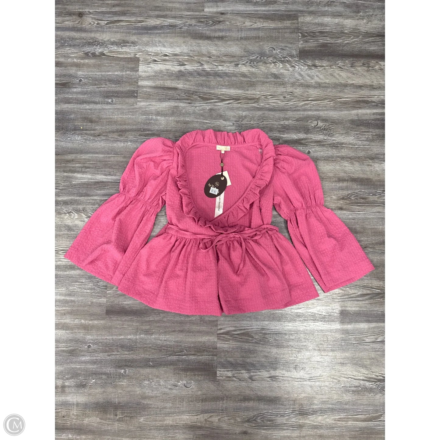 Top Long Sleeve Designer By Cma In Pink, Size: S