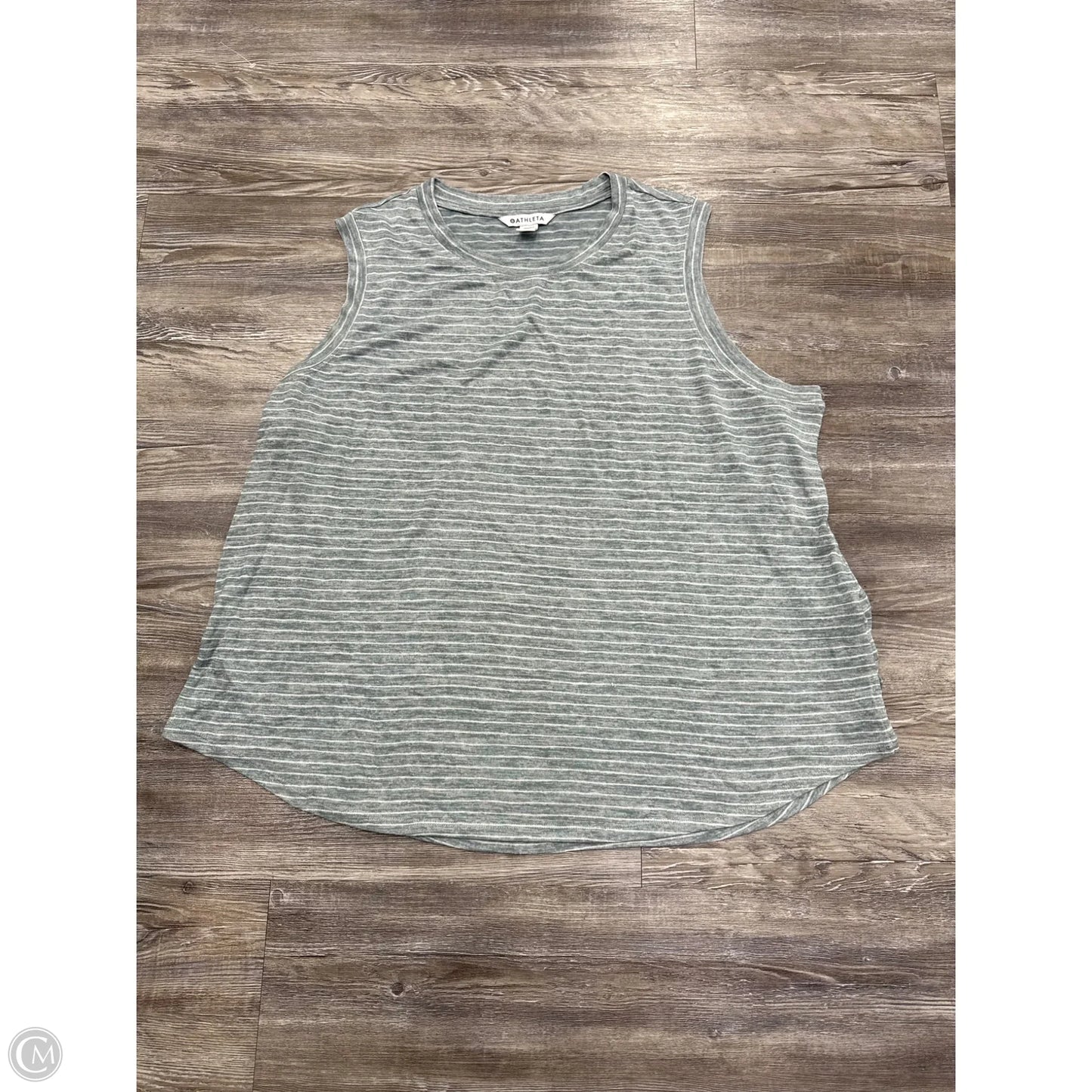 Athletic Tank Top By Athleta In Green & White, Size: 2x