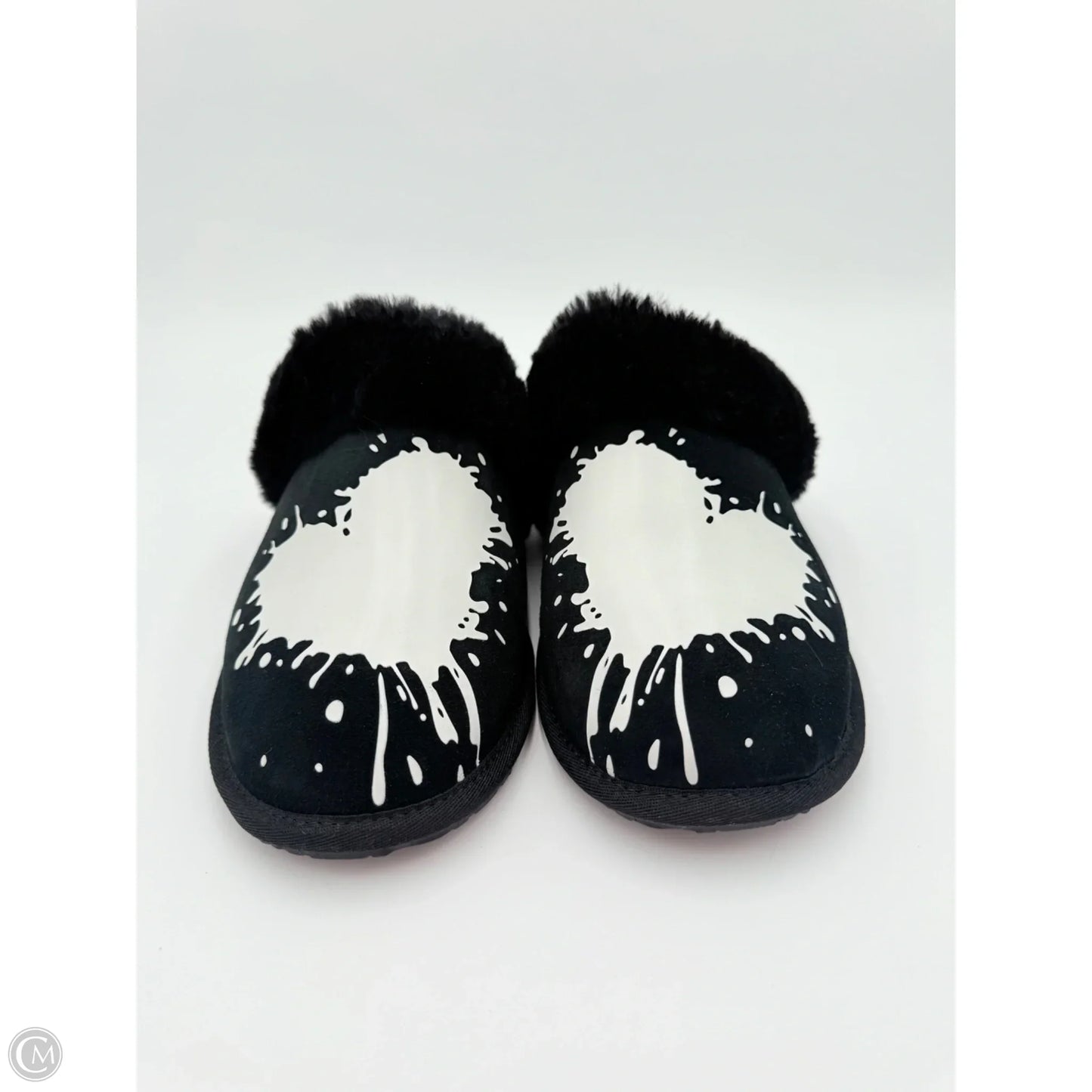 Slippers Designer By Ugg In Black & White, Size: 10
