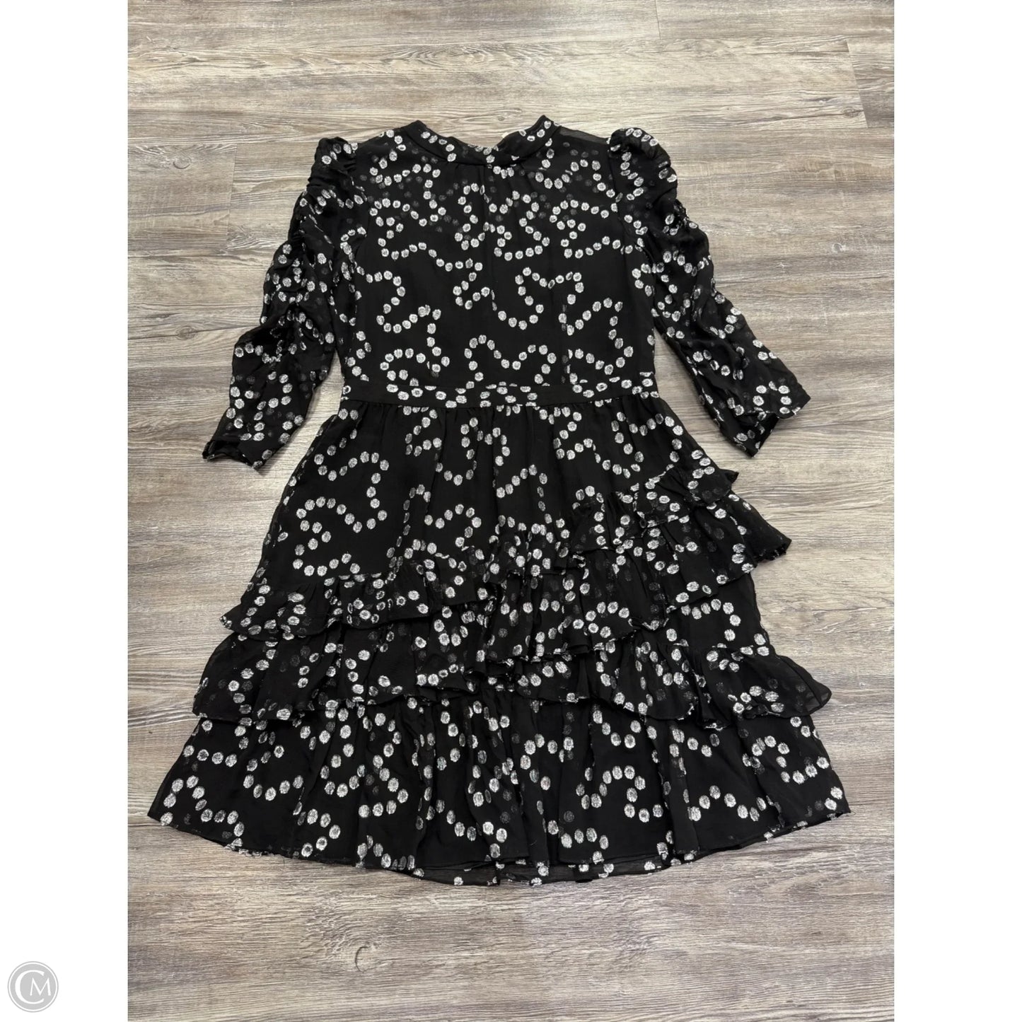 Dress Casual Short By Rebecca Taylor In Black & Silver, Size: 10