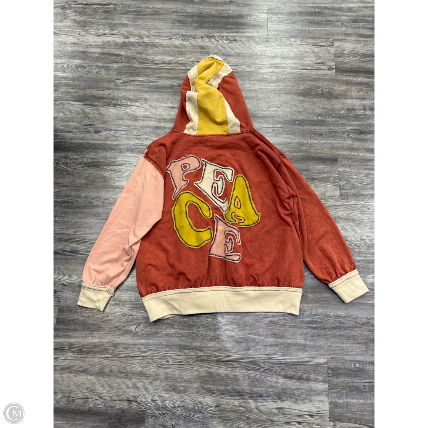 Sweatshirt Hoodie By Oli & Hali In Orange & Yellow, Size: S