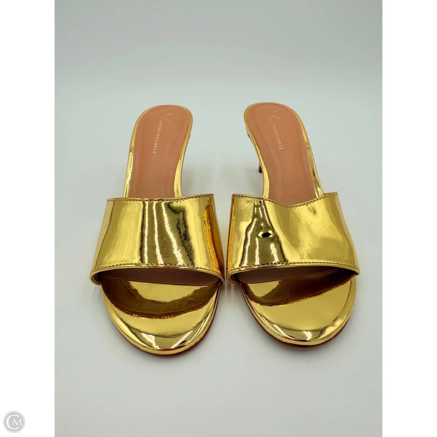 Shoes Heels Kitten By Anthropologie In Gold, Size: 9