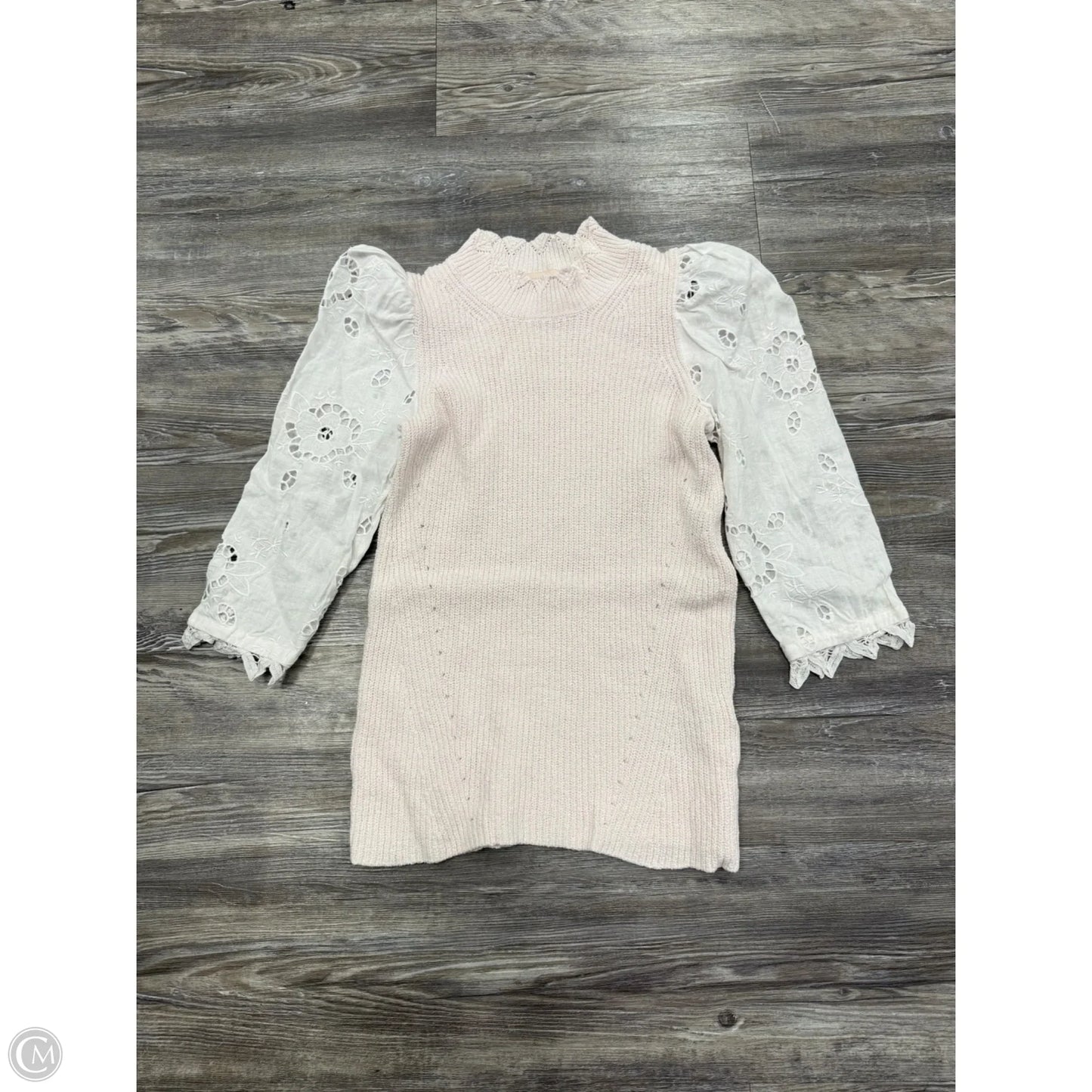 Sweater By Rebecca Taylor In Pink & White, Size: Xs