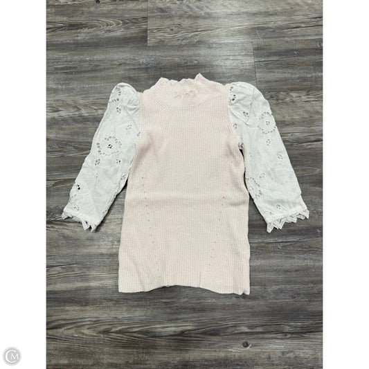Sweater By Rebecca Taylor In Pink & White, Size: Xs