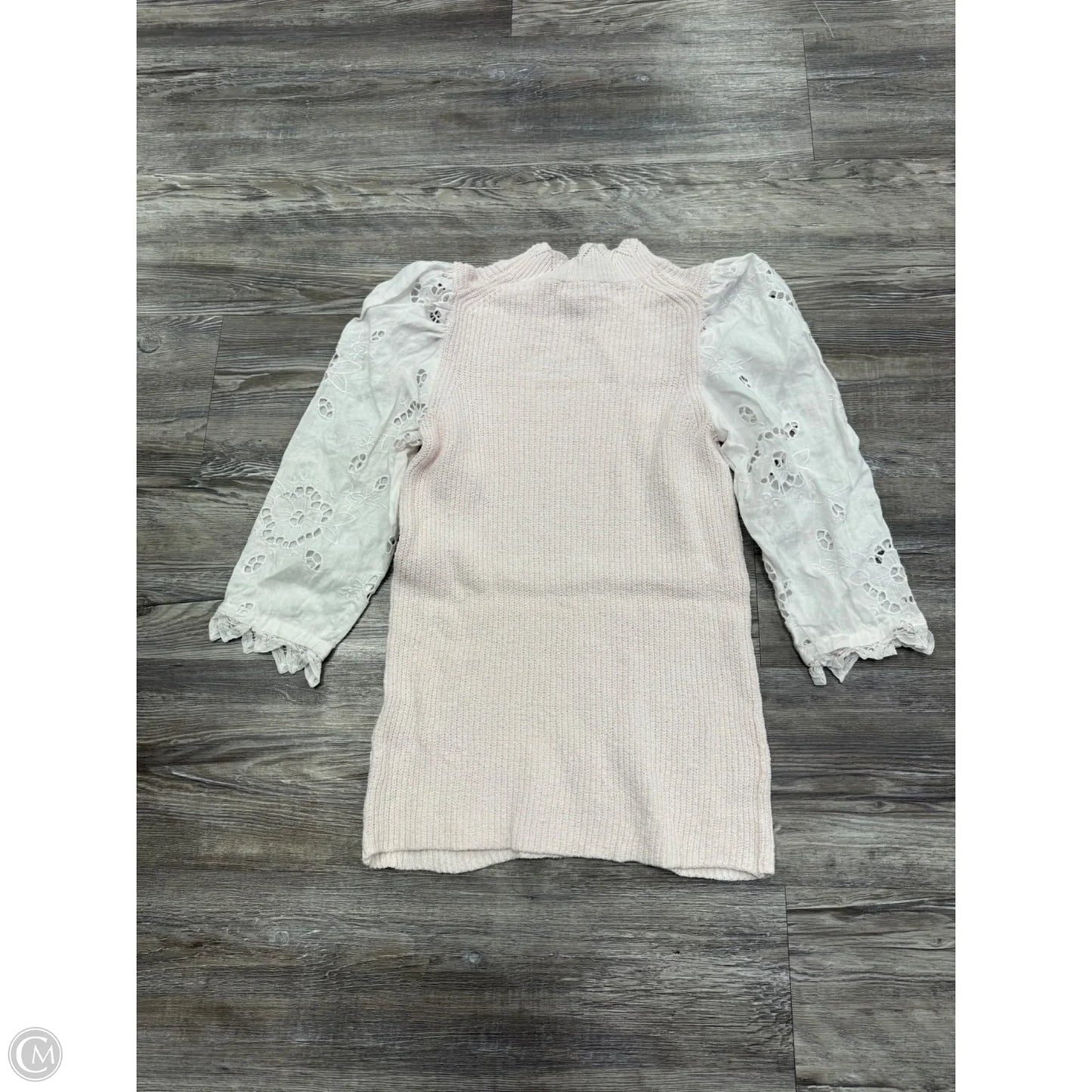 Sweater By Rebecca Taylor In Pink & White, Size: Xs