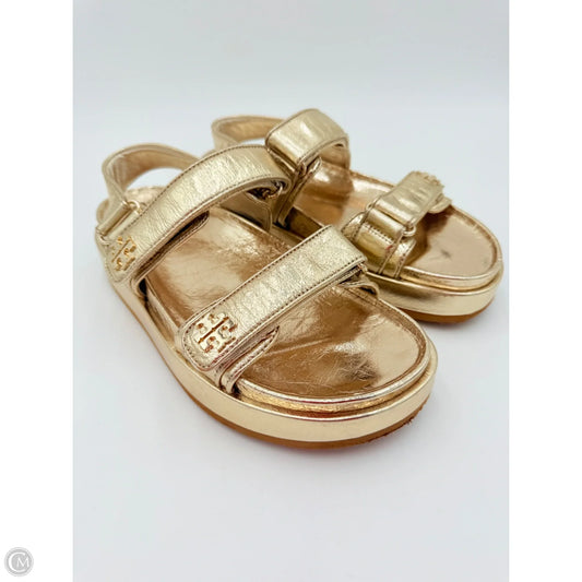 Sandals Designer By Tory Burch In Gold, Size: 8.5