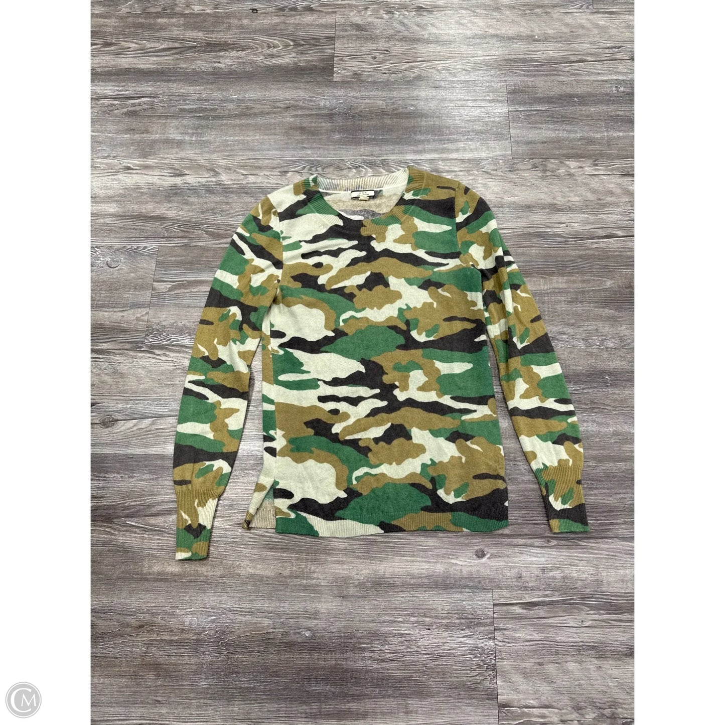 Sweater Cashmere By J. Crew In Camouflage Print, Size: Xs