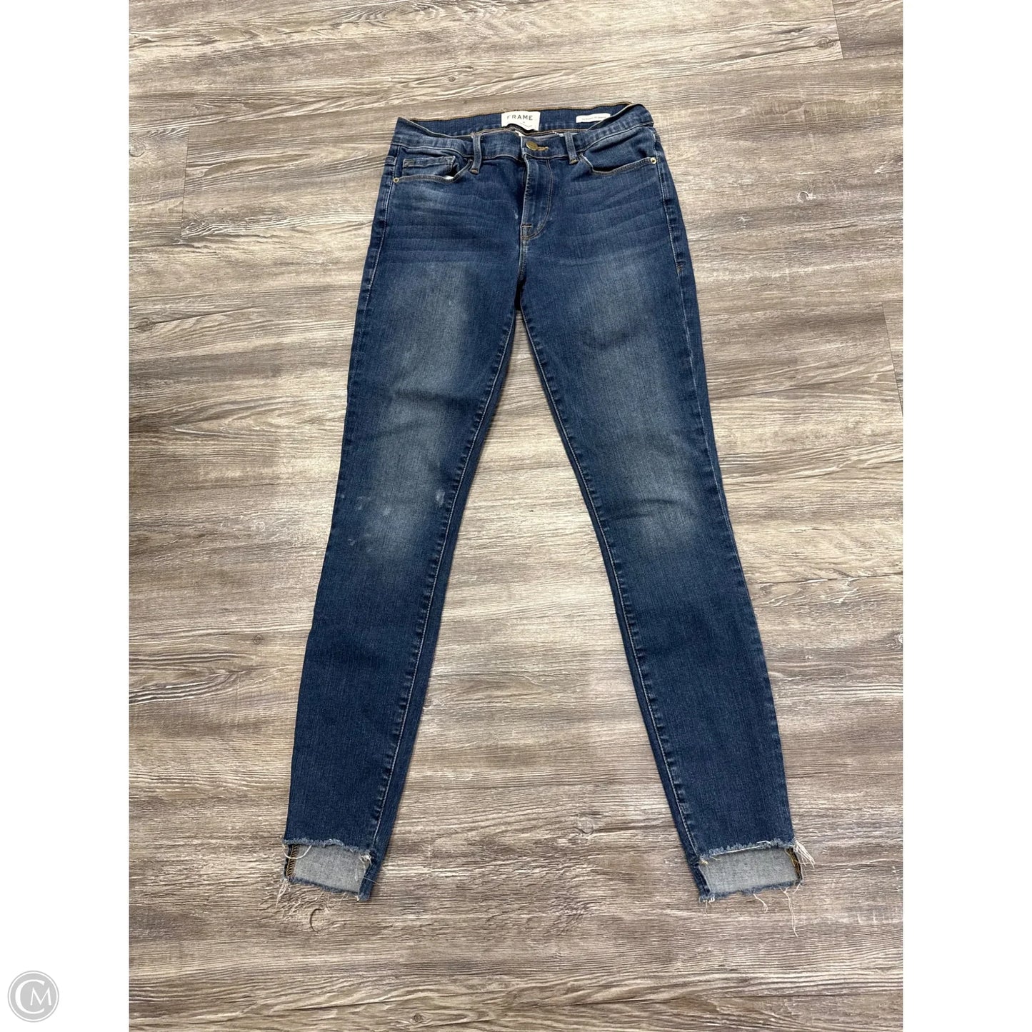Jeans Skinny By Frame In Blue Denim, Size: 4