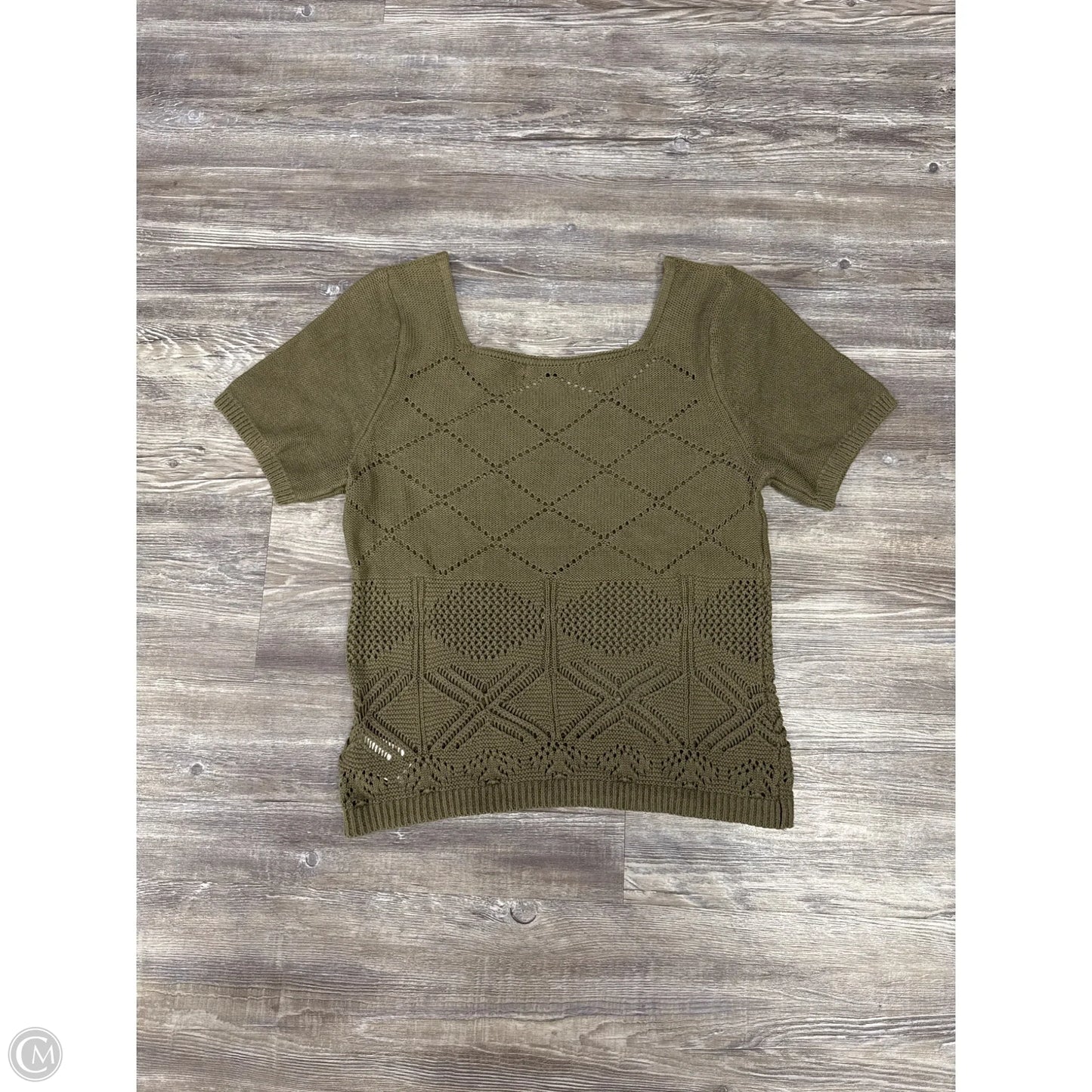 Top Short Sleeve Designer By Frye In Green, Size: M