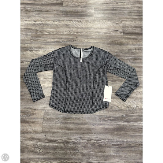 Athletic Top Long Sleeve Crewneck By Lululemon In Black & White, Size: 8