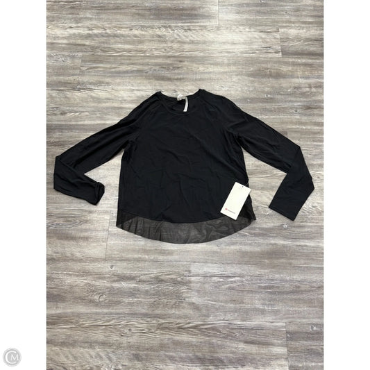 Athletic Top Long Sleeve Crewneck By Lululemon In Black, Size: 8