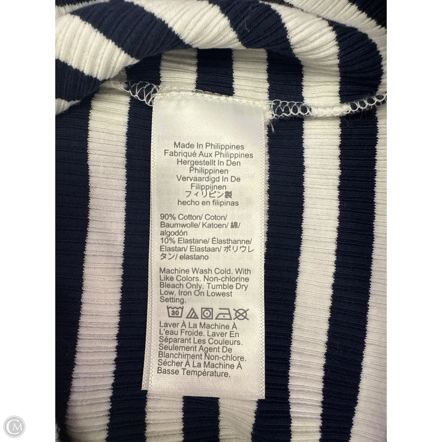 Top Long Sleeve By J. Crew In Blue & White, Size: M