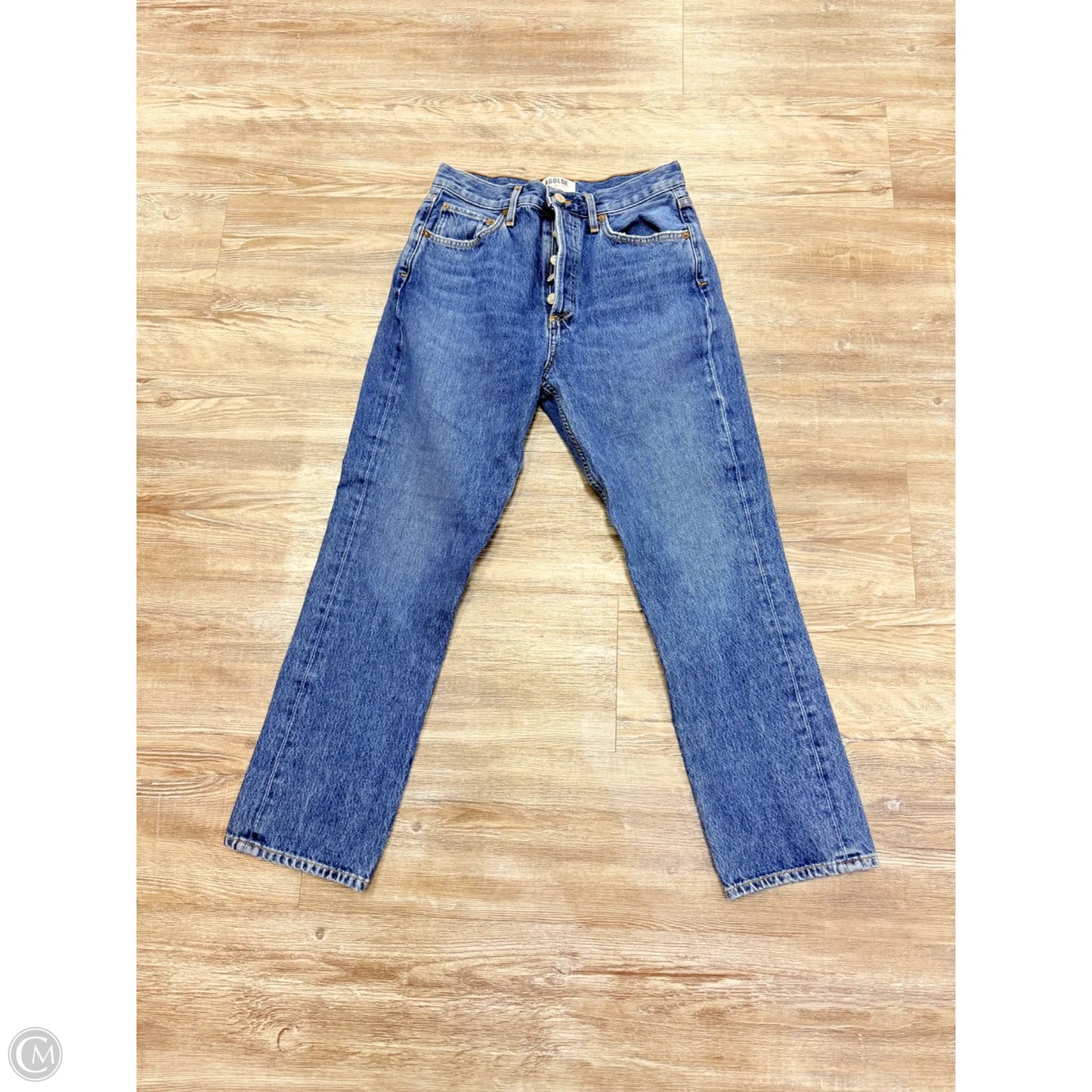 Jeans Straight By Agolde In Blue Denim, Size: 2