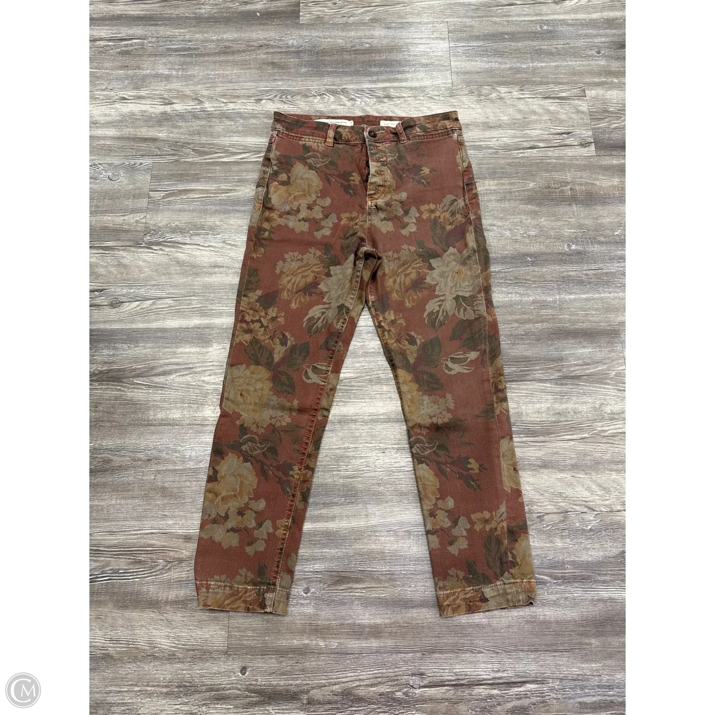 Jeans Straight By Pilcro In Floral Print, Size: 8