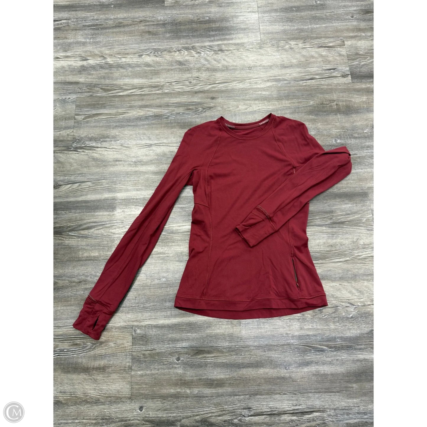 Athletic Top Long Sleeve Crewneck By Lululemon In Red, Size: 4