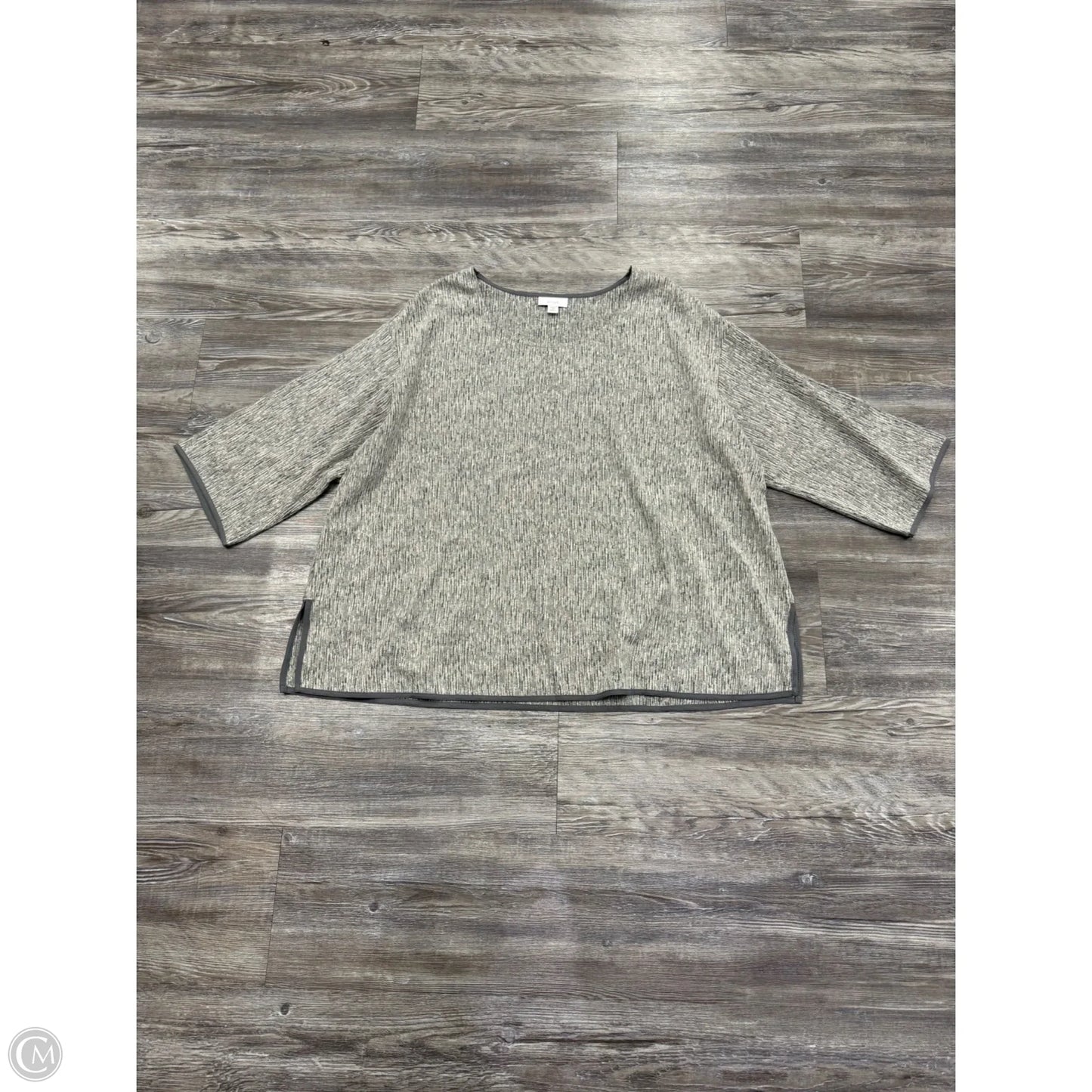 Top 3/4 Sleeve By Pure Jill In Grey, Size: 1x