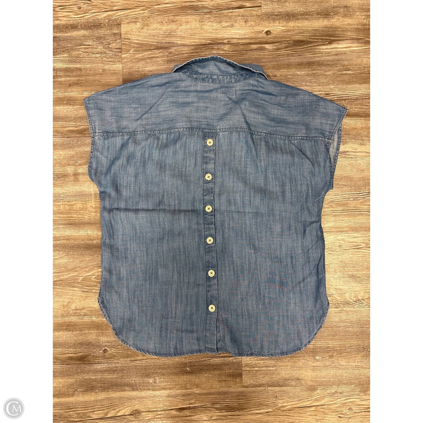Top Short Sleeve By Talbots In Blue Denim, Size: Mp