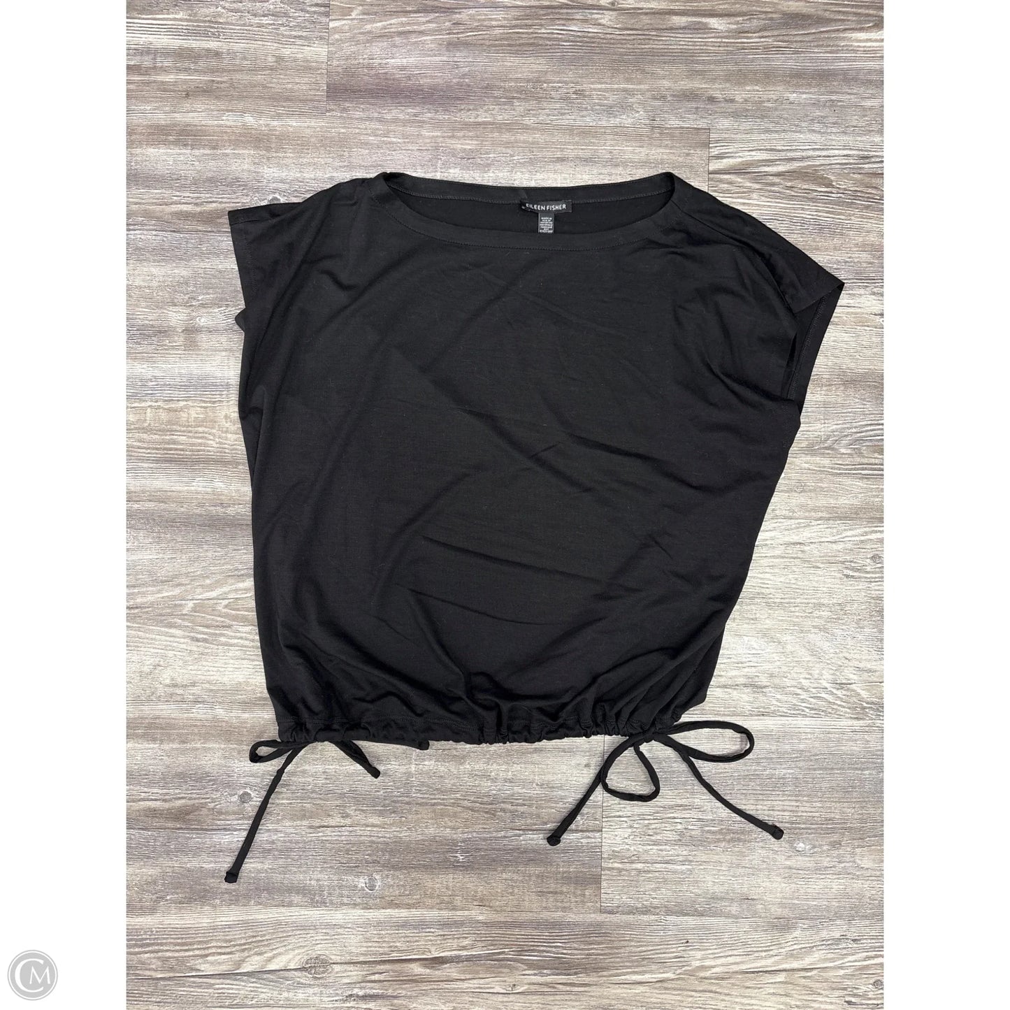 Top Short Sleeve By Eileen Fisher In Black, Size: Xsp