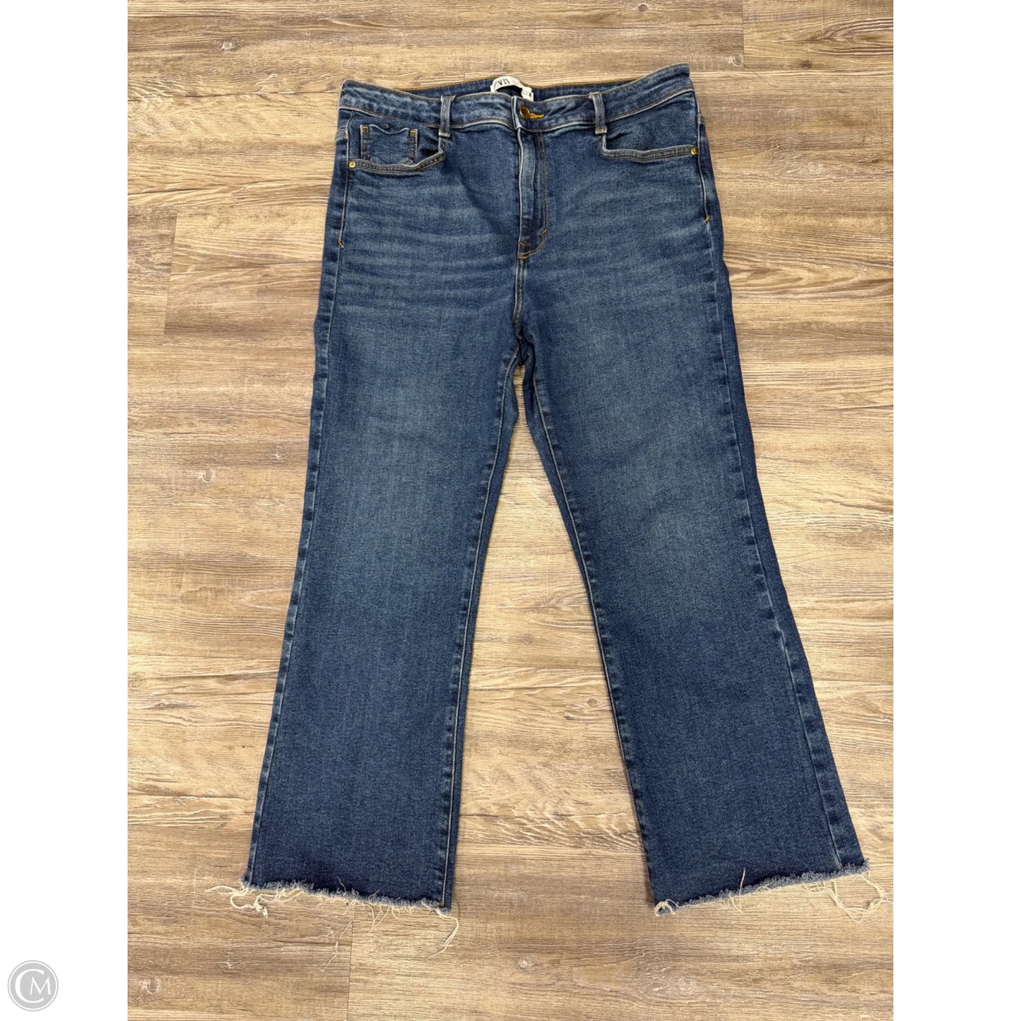 Jeans Cropped By Zara In Blue Denim, Size: 12