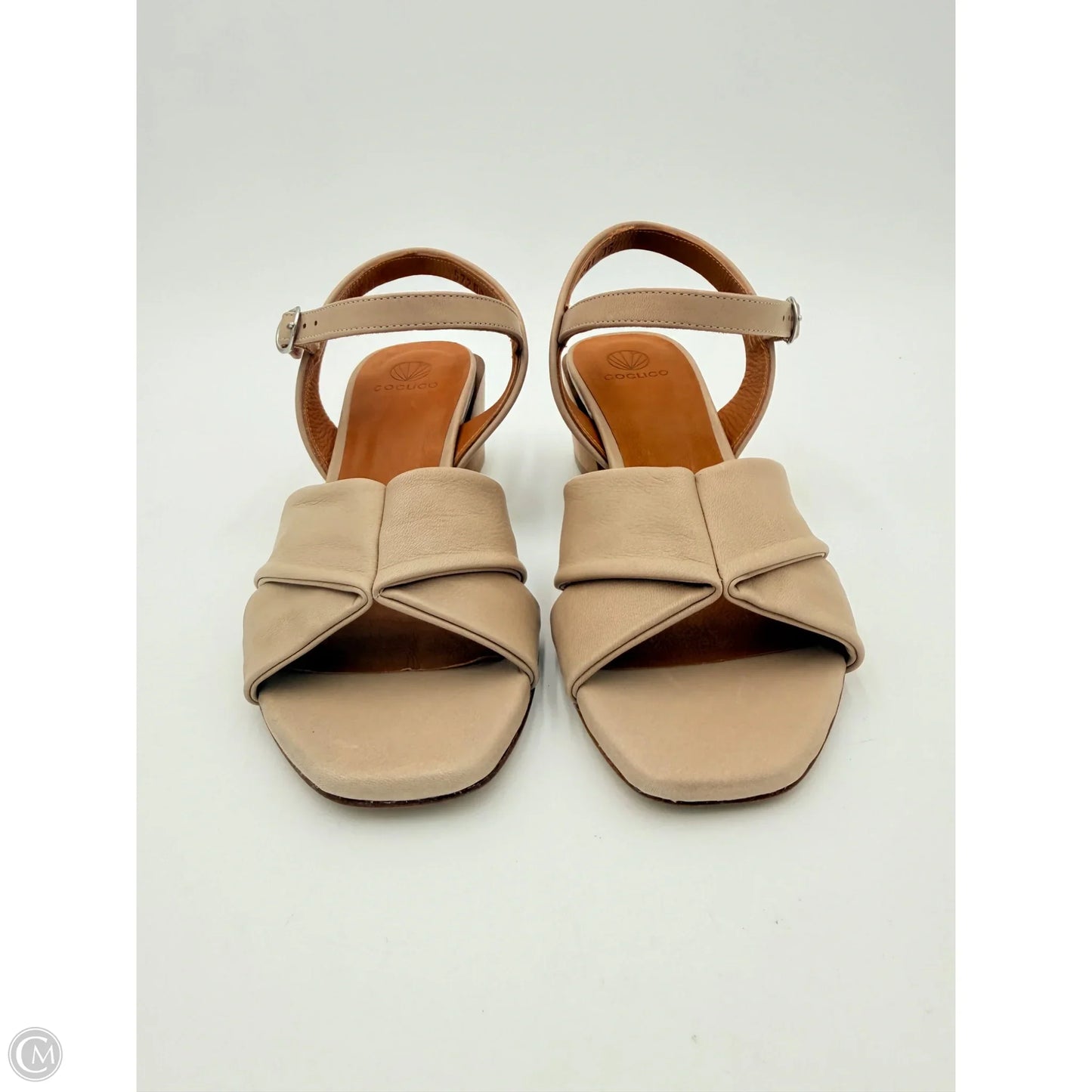 Sandals Heels Block By Coclico In Taupe, Size: 5.5