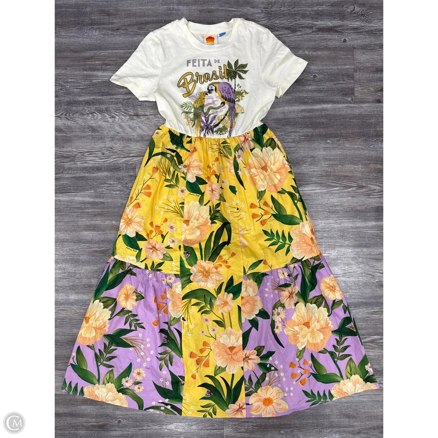 Dress Casual Maxi By Farm Rio In Yellow, Size: Xxs
