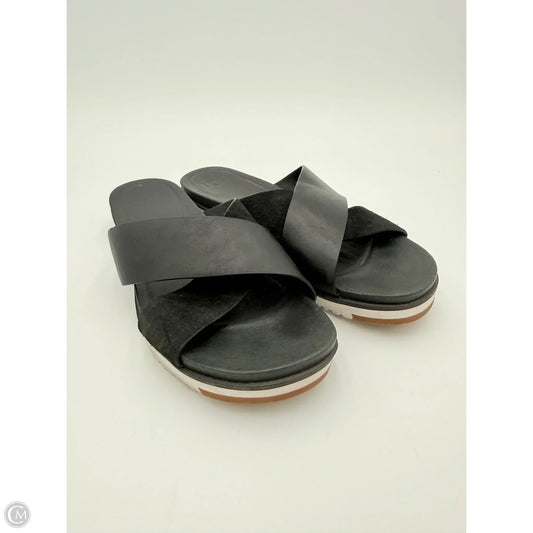Sandals Flats By Ugg In Black, Size: 8.5