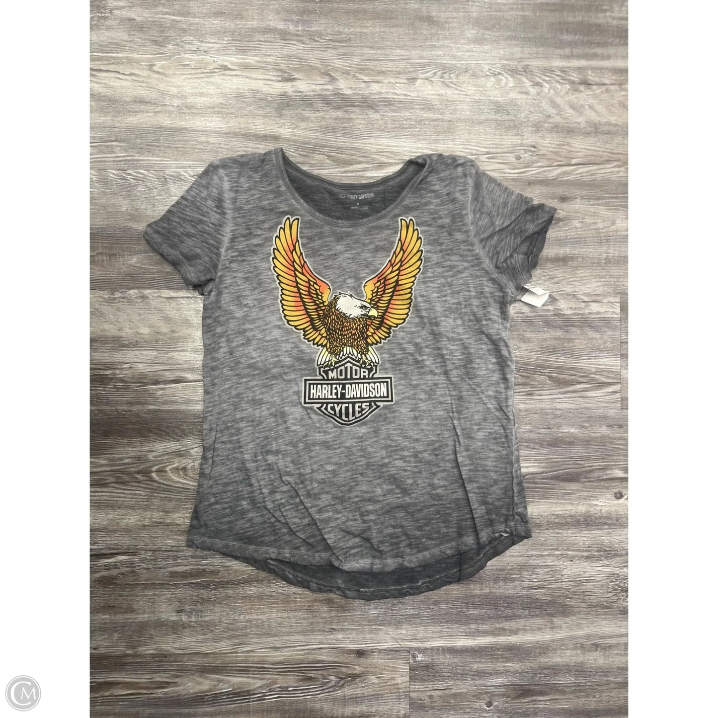 Top Short Sleeve By Harley Davidson In Grey, Size: M