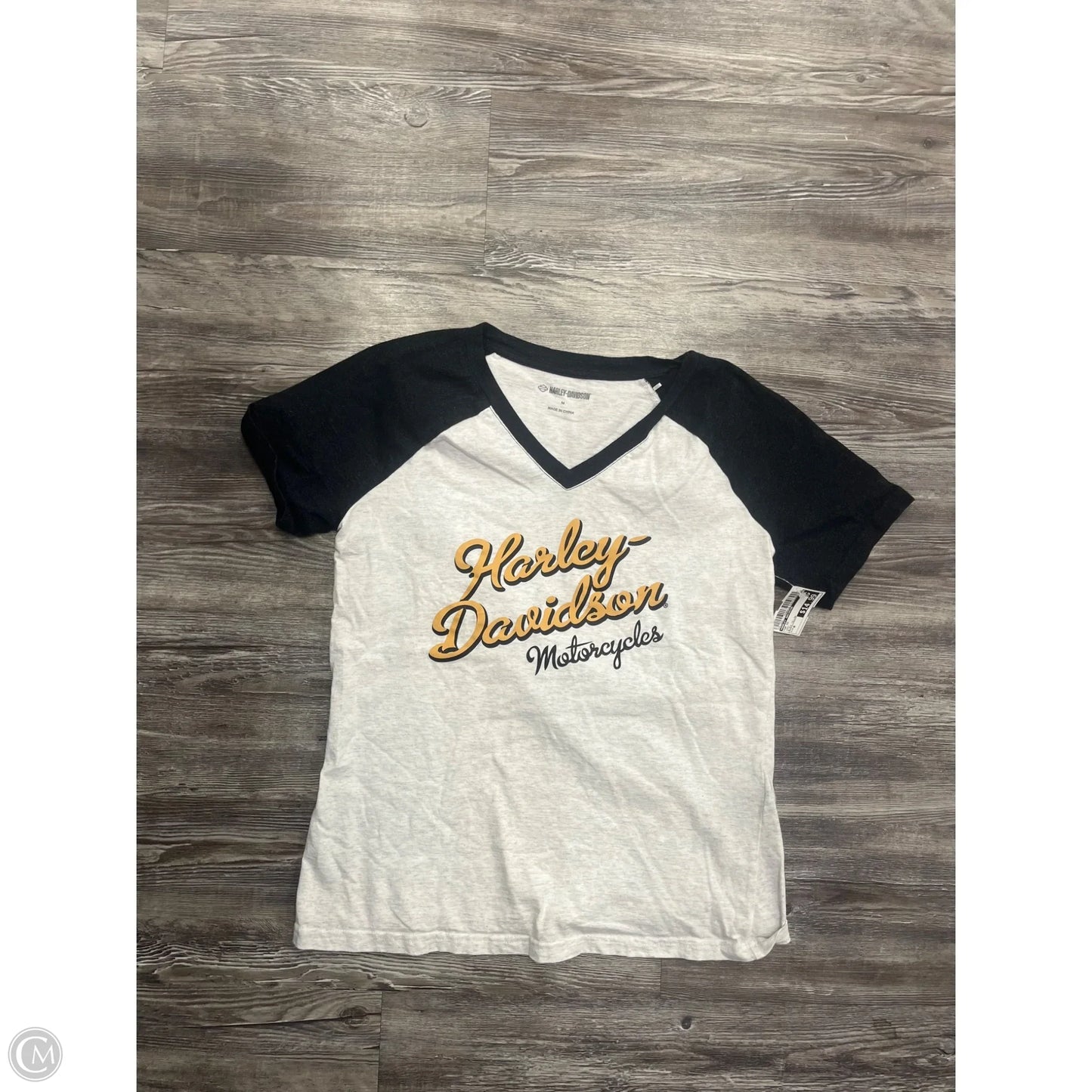 Top Short Sleeve By Harley Davidson In Grey, Size: M