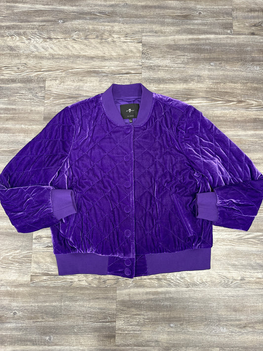 Jacket Designer By 7 For All Mankind In Purple, Size: L