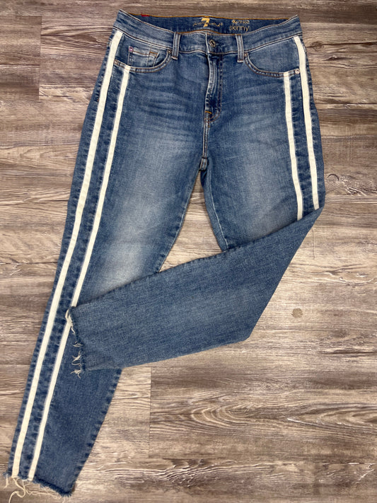 Blue Denim Jeans Designer 7 For All Mankind, Size 8