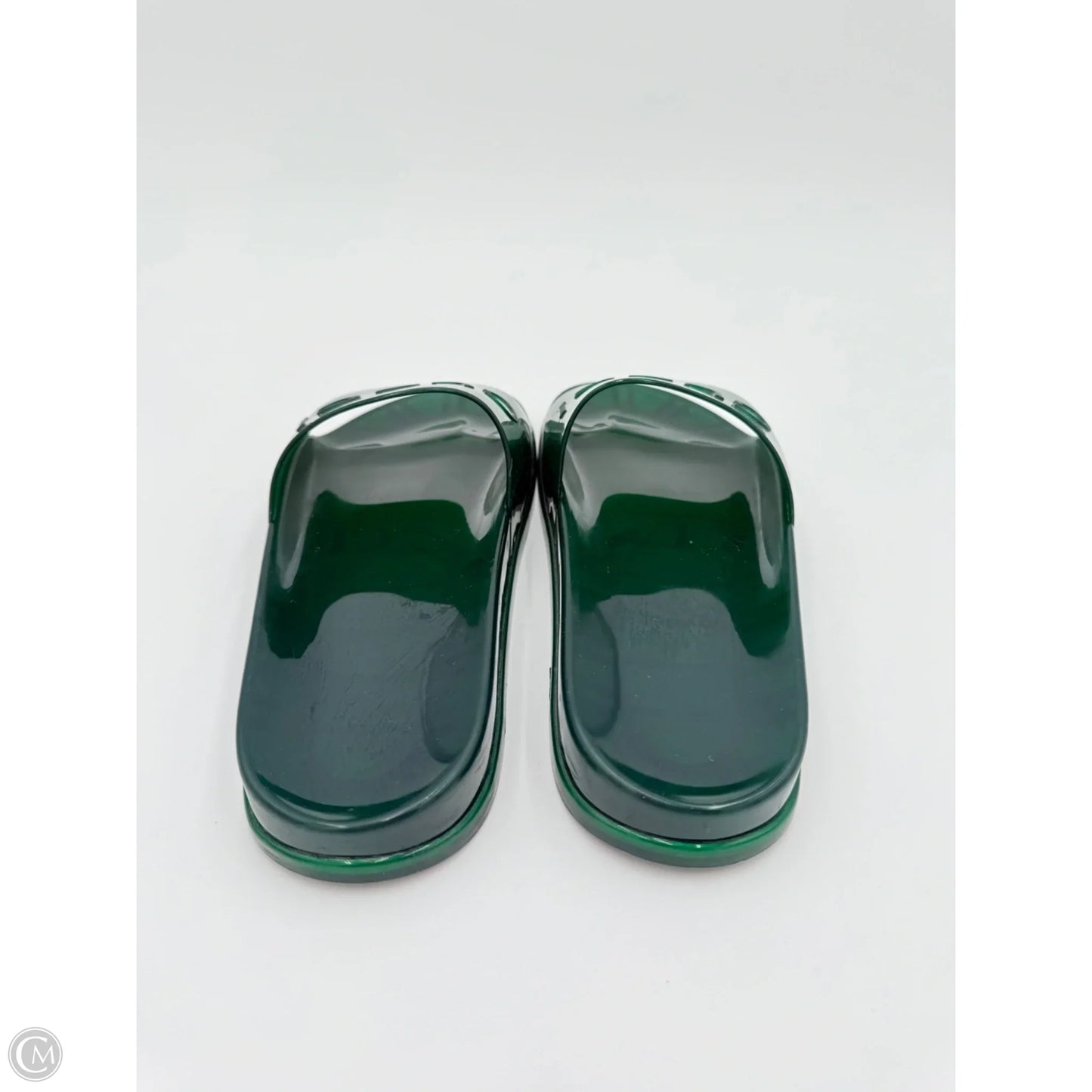 Sandals Luxury Designer By Gucci In Green, Size: 8.5