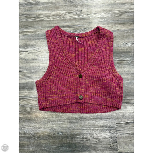 Sweater Short Sleeve By Free People In Pink & Yellow, Size: M