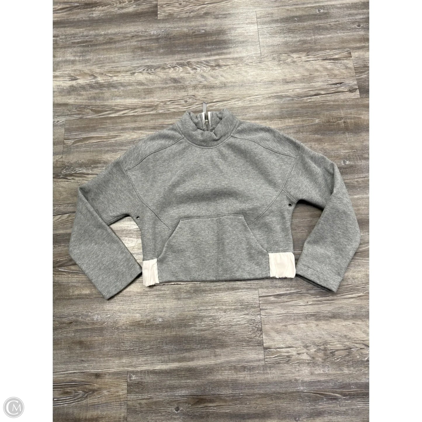 Athletic Sweatshirt Collar By Lululemon In Grey & White, Size: S