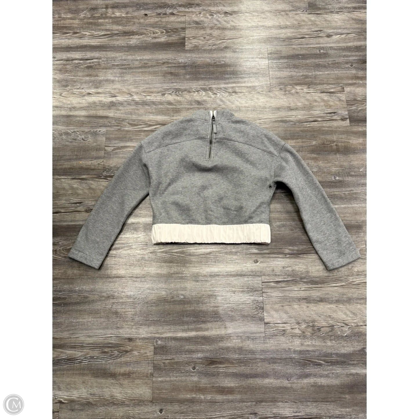 Athletic Sweatshirt Collar By Lululemon In Grey & White, Size: S