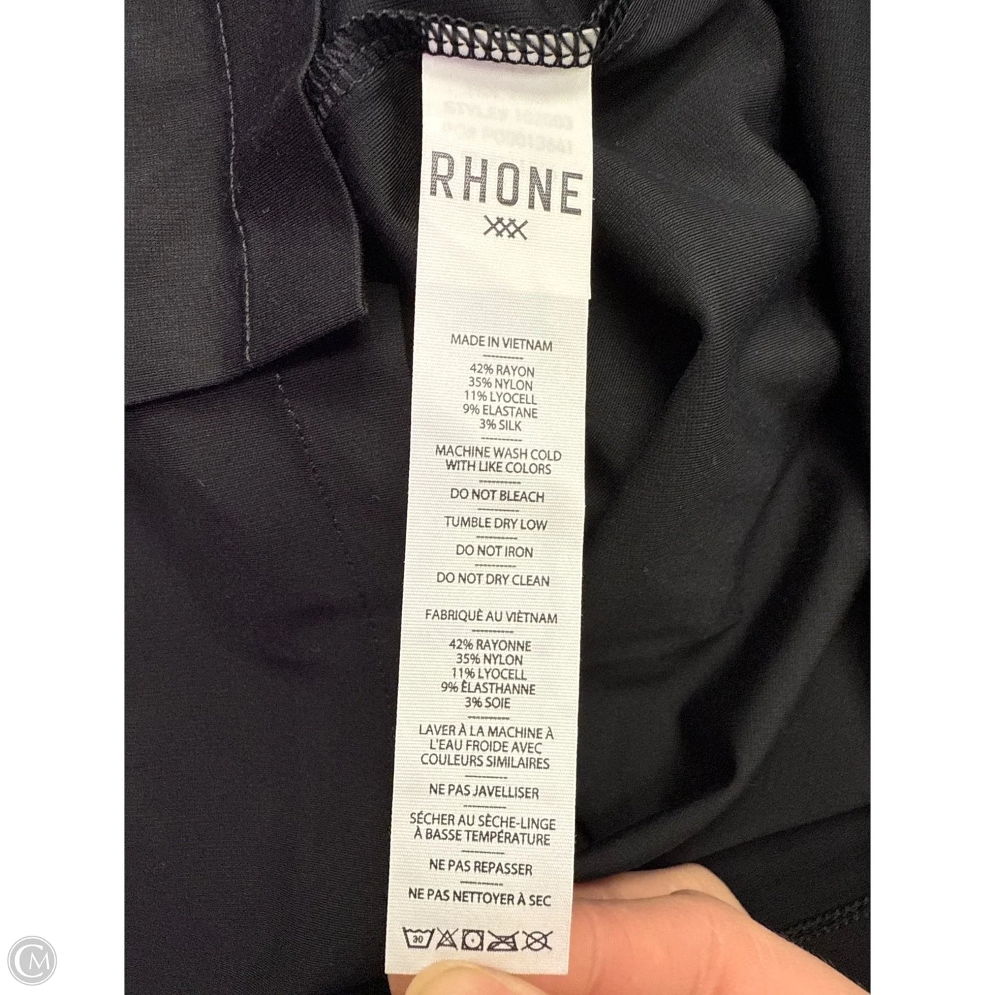 Athletic Top Short Sleeve By Rhone In Black, Size: S