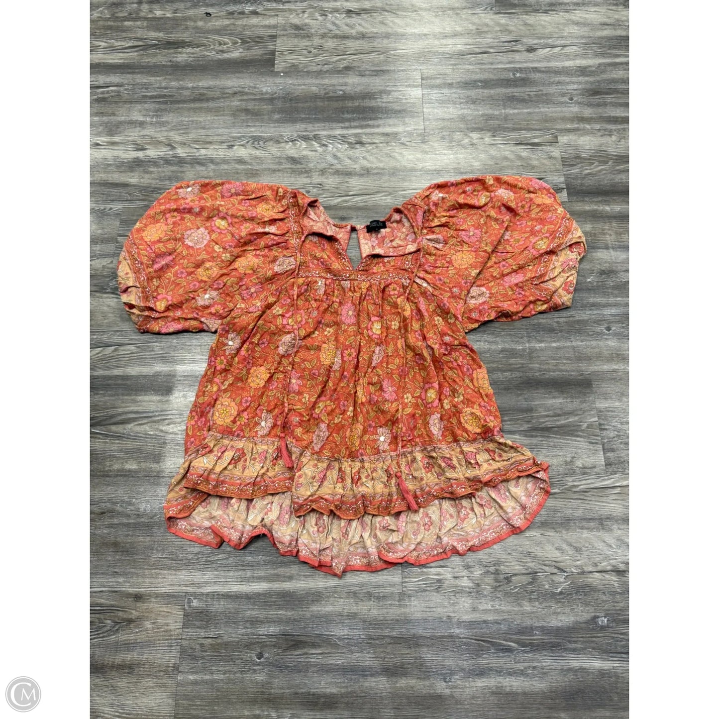 Top 3/4 Sleeve By Rachel Zoe In Orange & Pink, Size: S