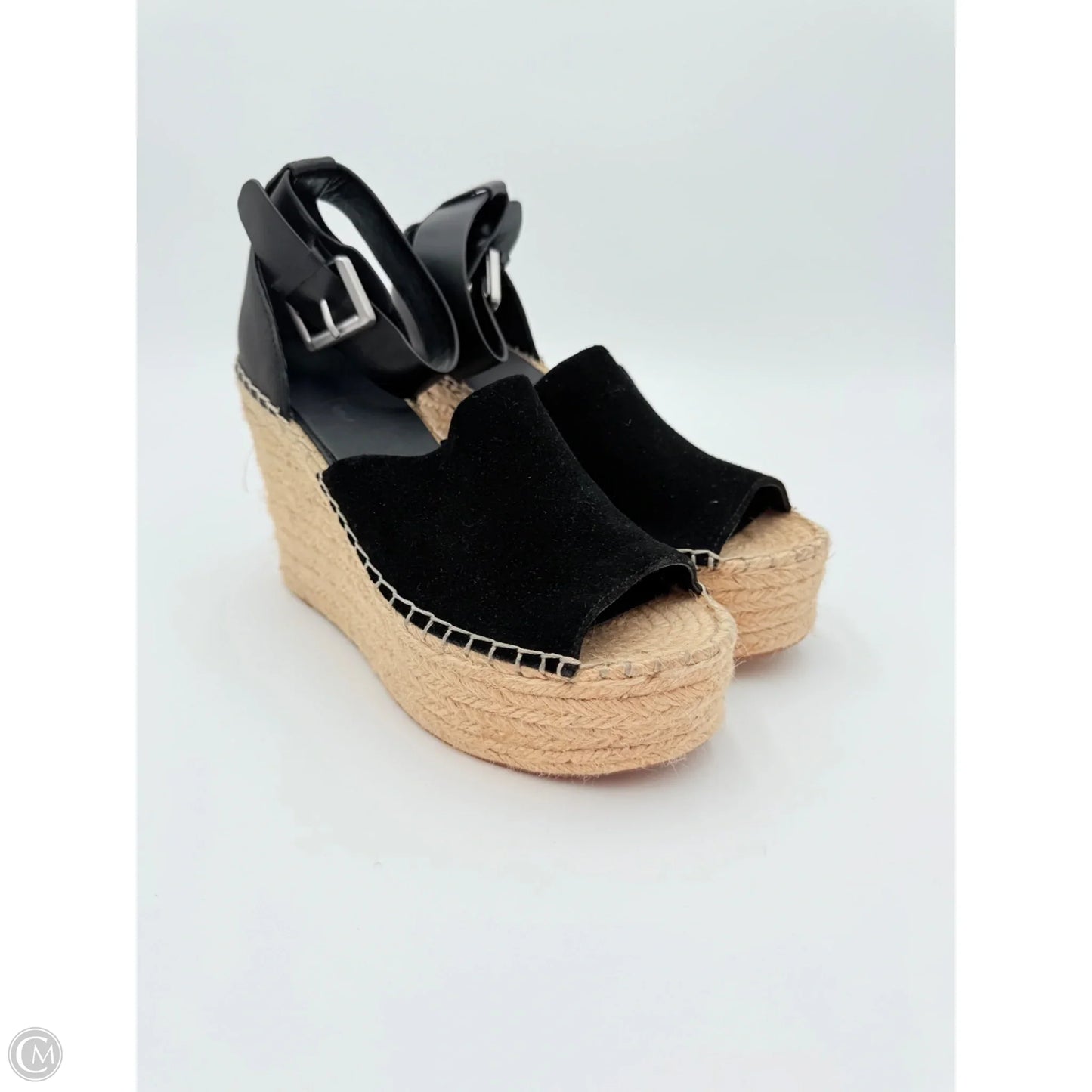 Sandals Heels Platform By Marc Fisher In Black & Cream, Size: 7.5