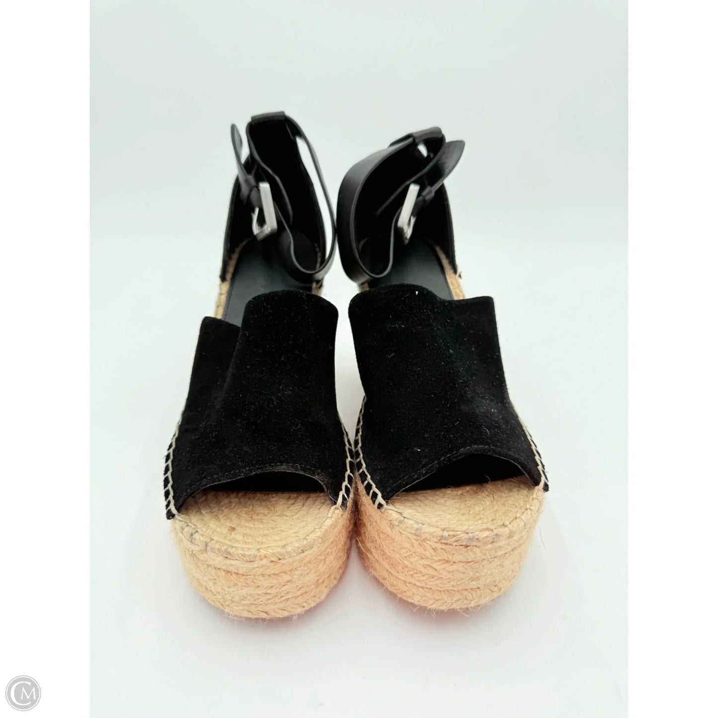 Sandals Heels Platform By Marc Fisher In Black & Cream, Size: 7.5