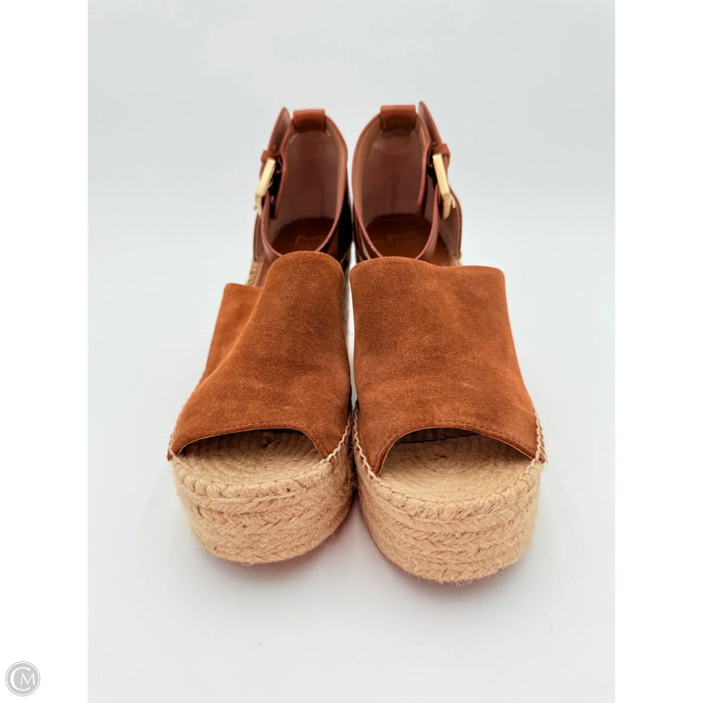 Sandals Heels Platform By Marc Fisher In Tan, Size: 7.5