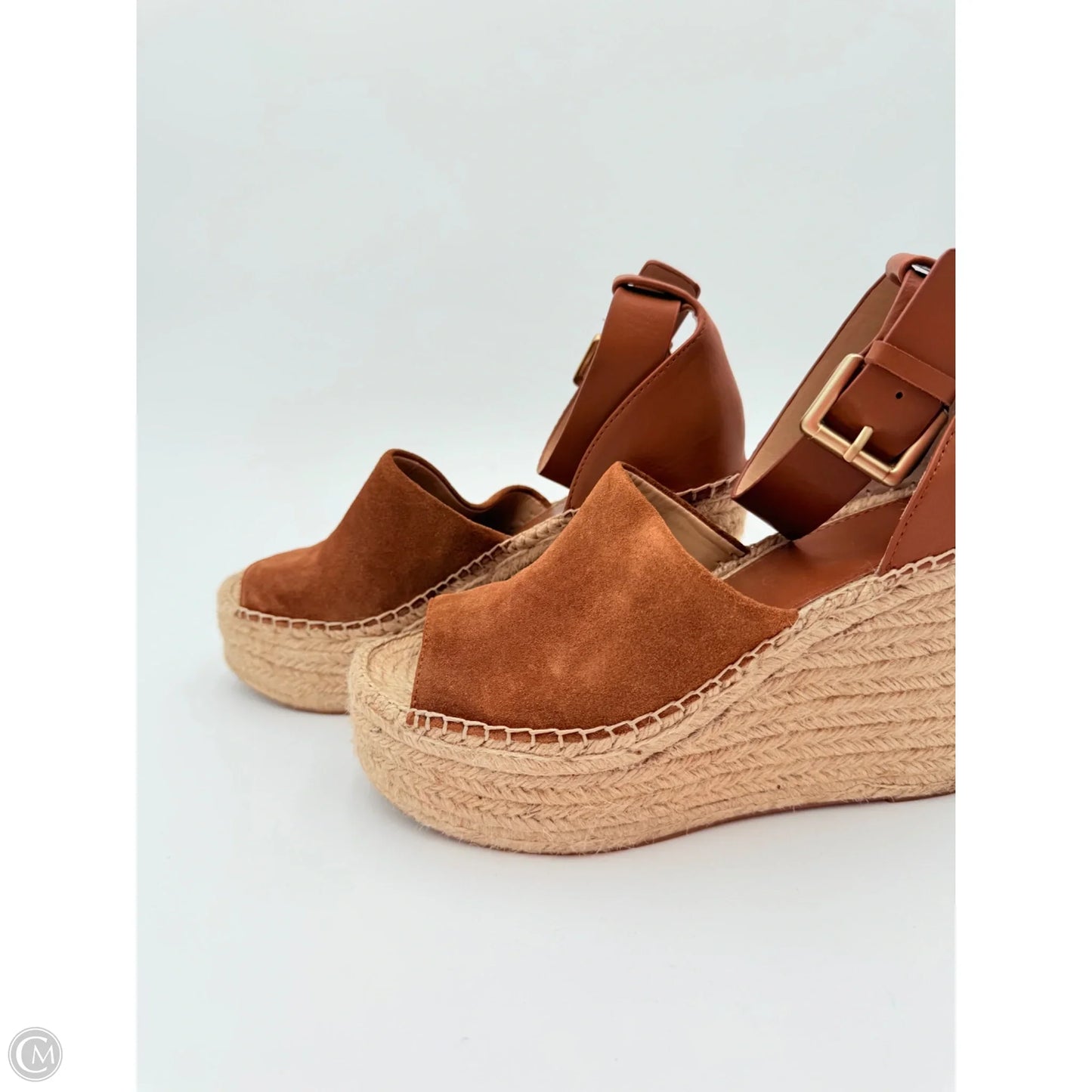 Sandals Heels Platform By Marc Fisher In Tan, Size: 7.5