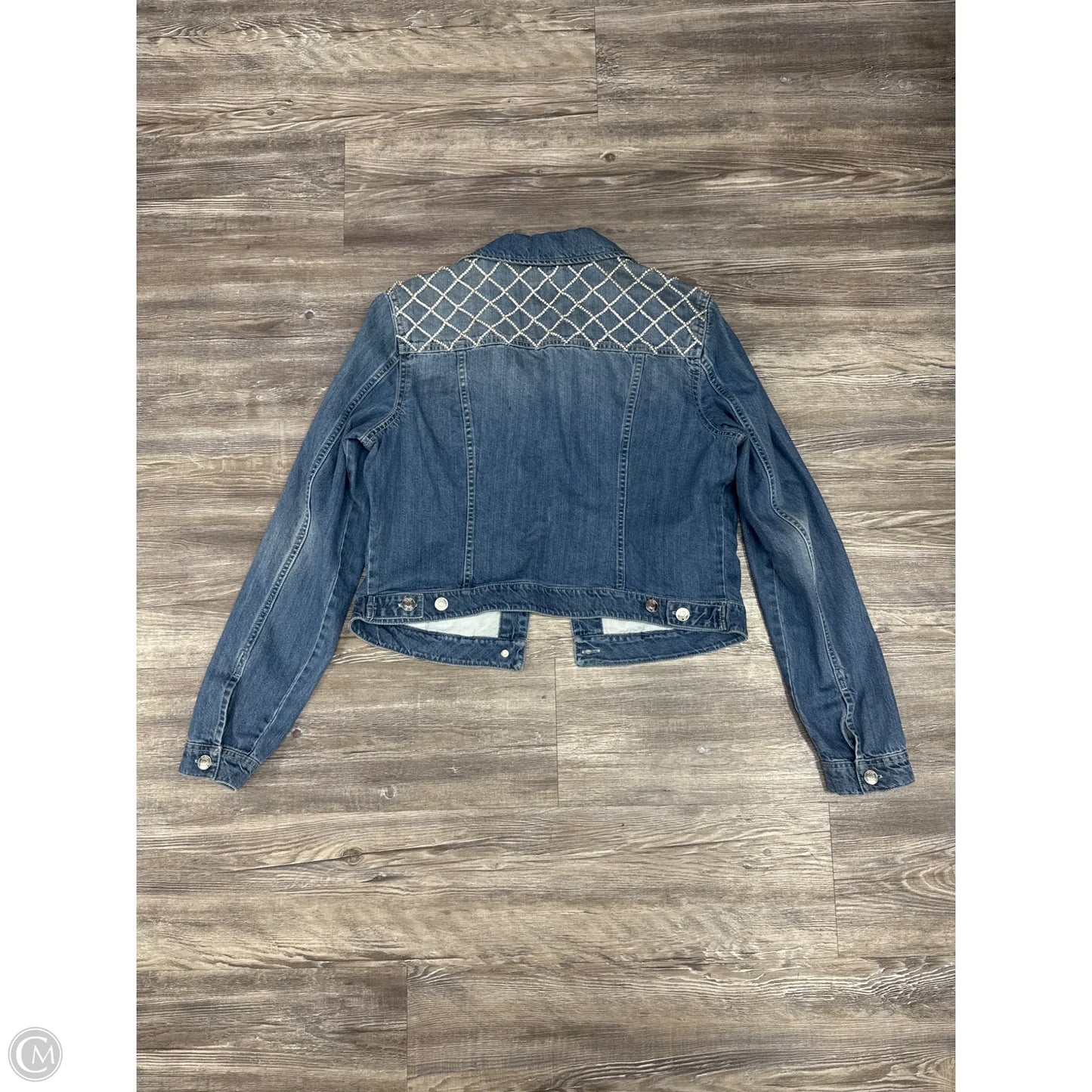 Jacket Denim By Guess In Blue Denim, Size: L