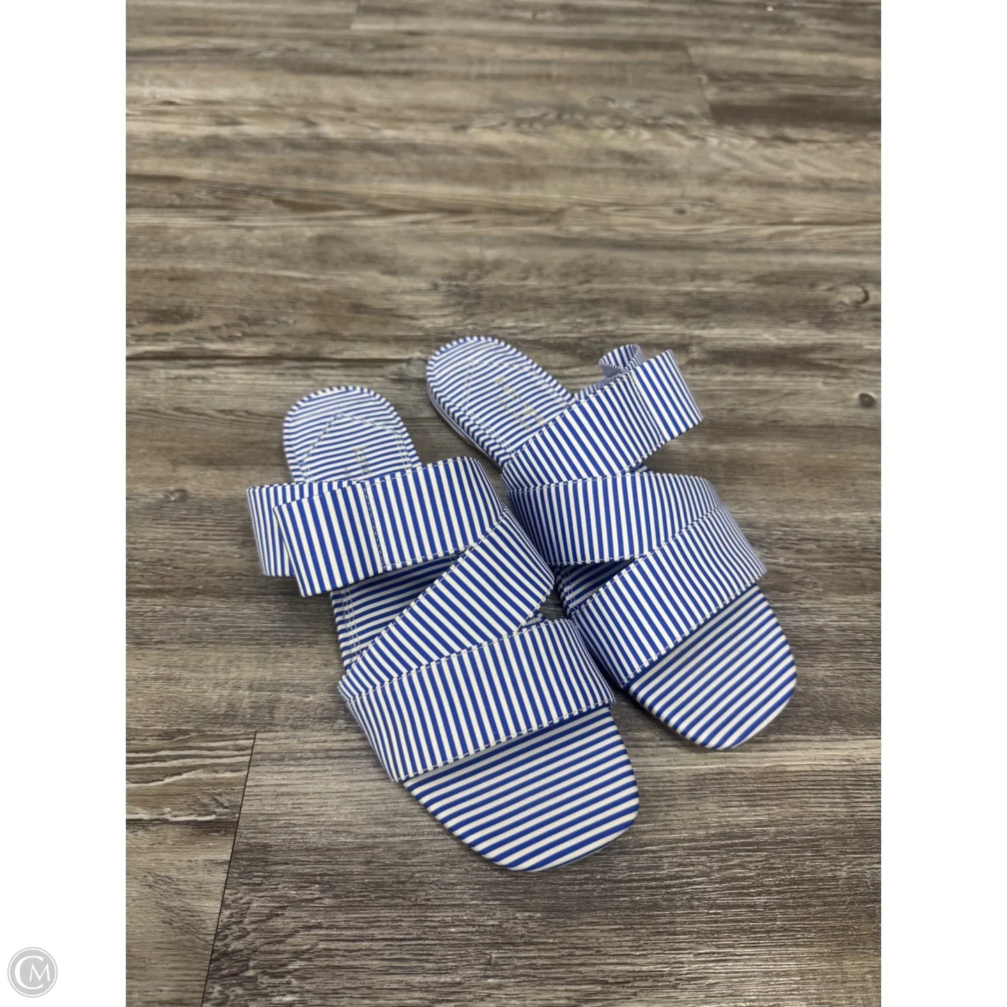 Sandals Designer By Kate Spade In Striped Pattern, Size: 8.5