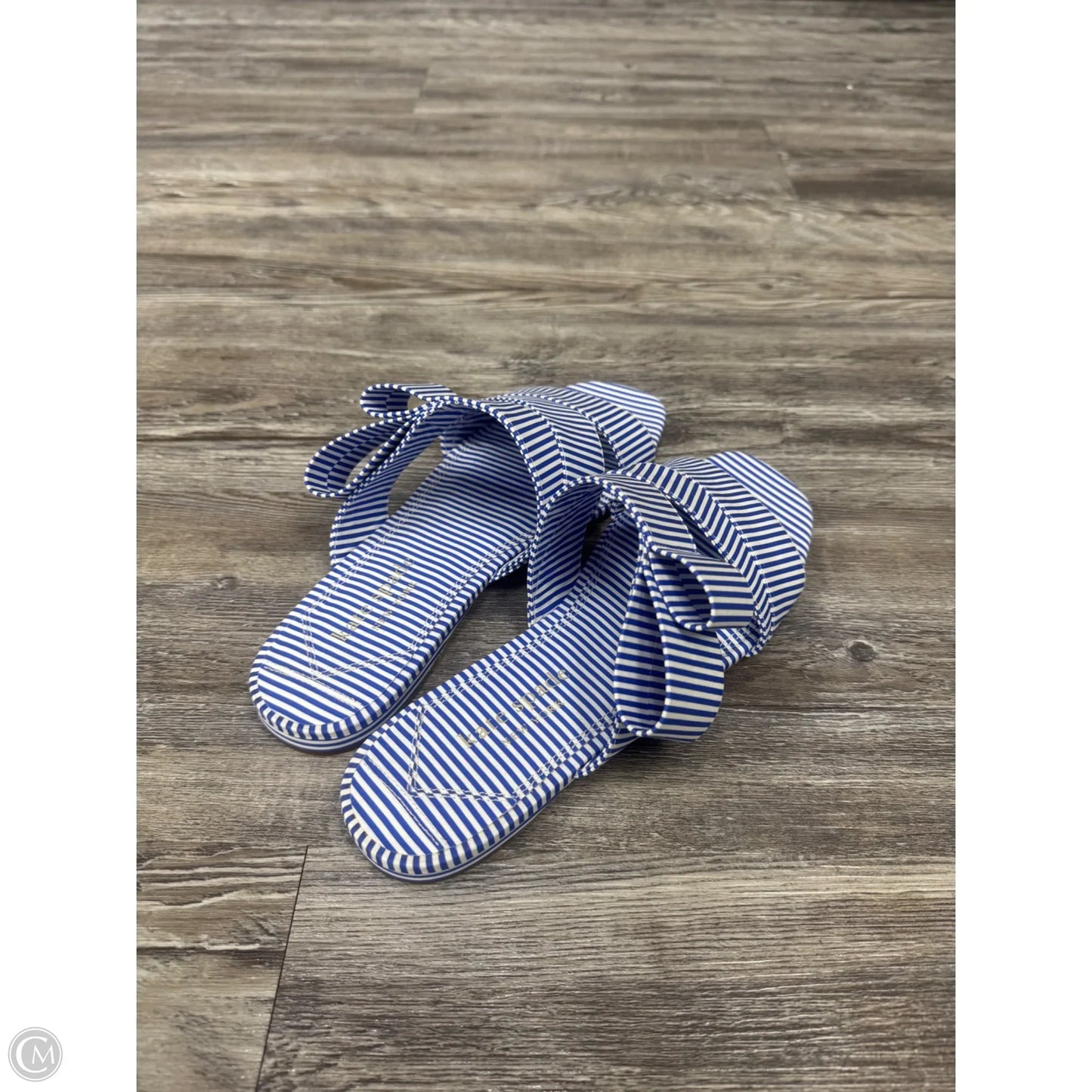 Sandals Designer By Kate Spade In Striped Pattern, Size: 8.5