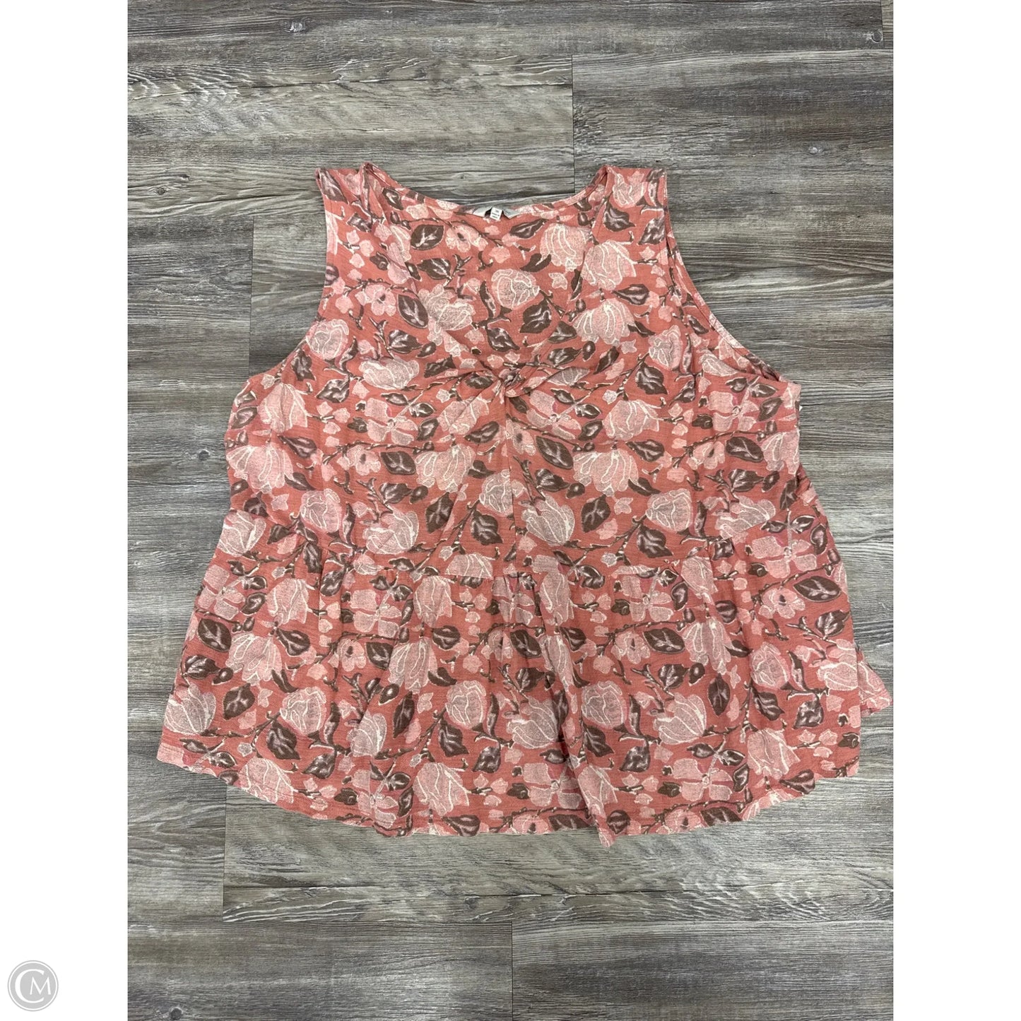 Top Sleeveless By Lucky Brand In Pink & White, Size: 3x