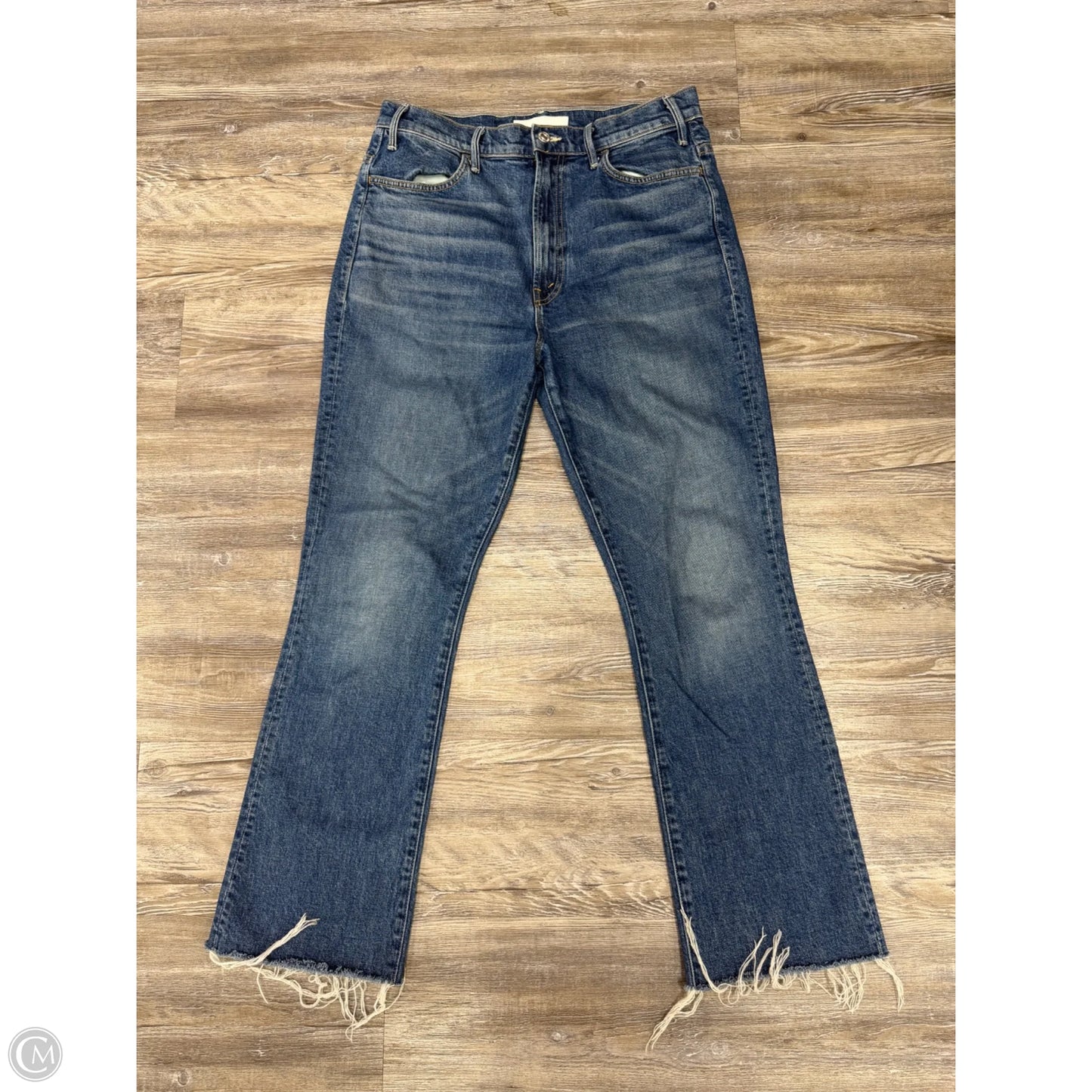 Jeans Straight By Mother In Blue Denim, Size: 12