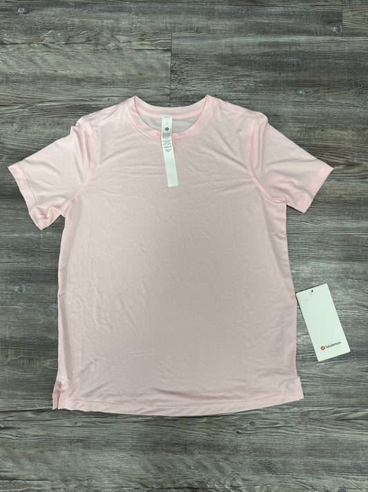 Athletic Top Short Sleeve By Lululemon In Pink, Size: 4