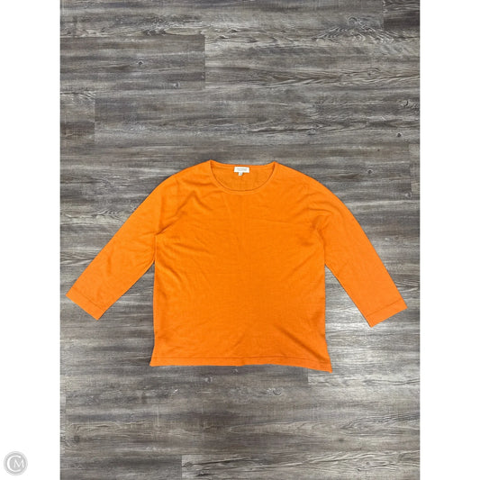 Sweater Designer By Kinross Cashmere In Orange, Size: L