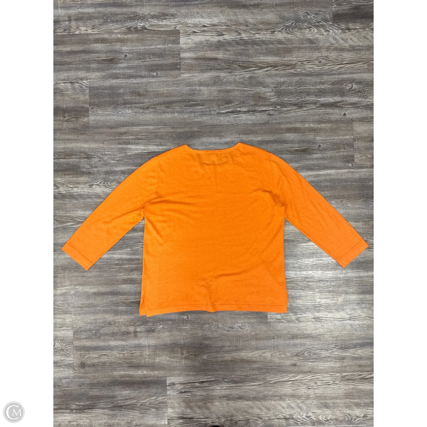 Sweater Designer By Kinross Cashmere In Orange, Size: L