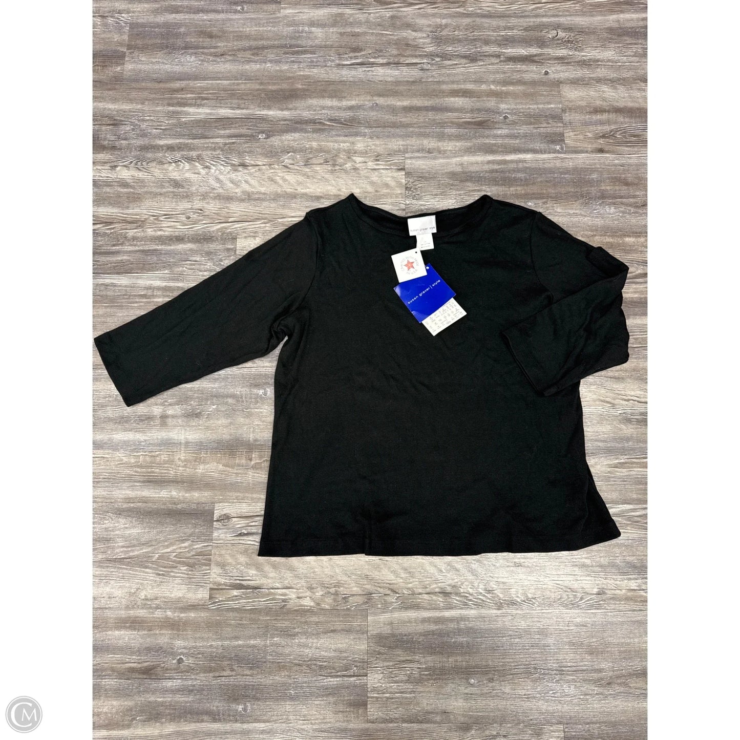 Top Long Sleeve By Susan Graver In Black, Size: 2x