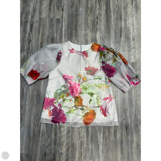 Top Short Sleeve Designer By Ted Baker In Floral Print, Size: 2